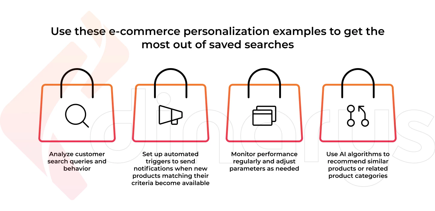 E-commerce personalization examples to get the most out of saved searches